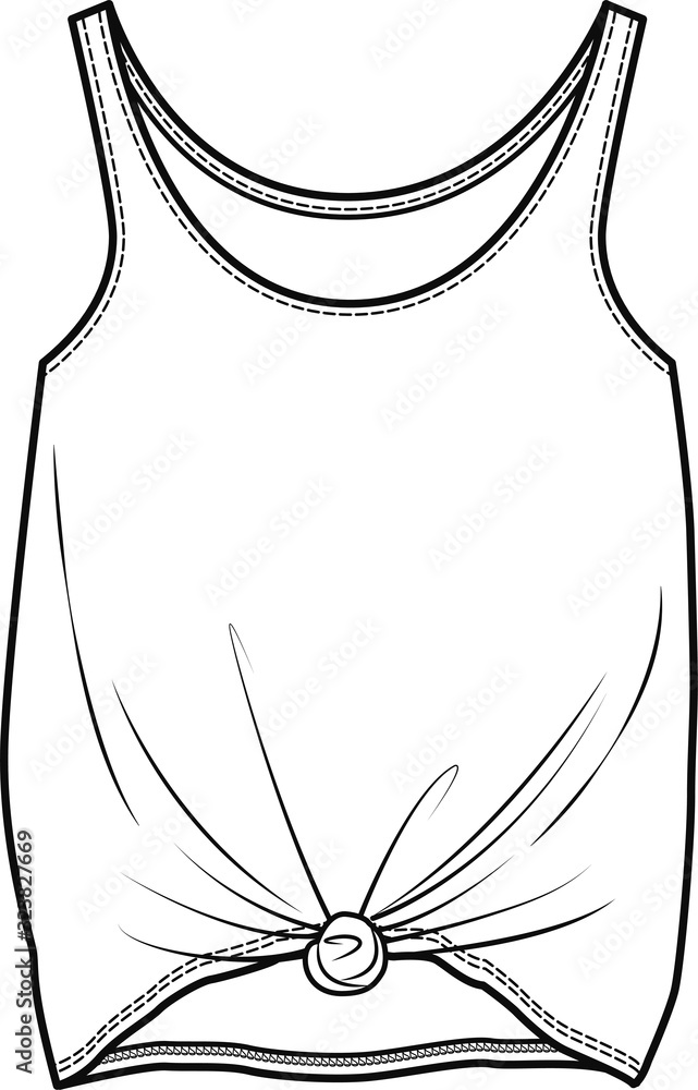 Top Fashion Flat Sketch Template Top Fashion Flat Sketch Template
