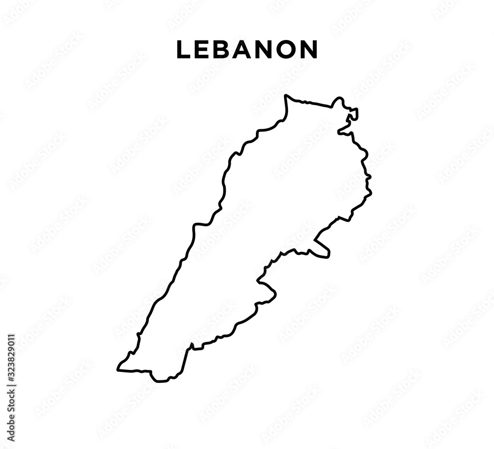 Lebanon map icon vector logo design template