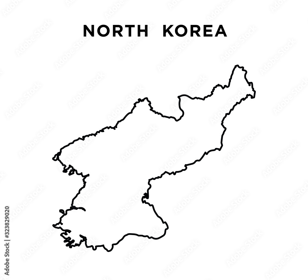 North korea map icon vector logo template
