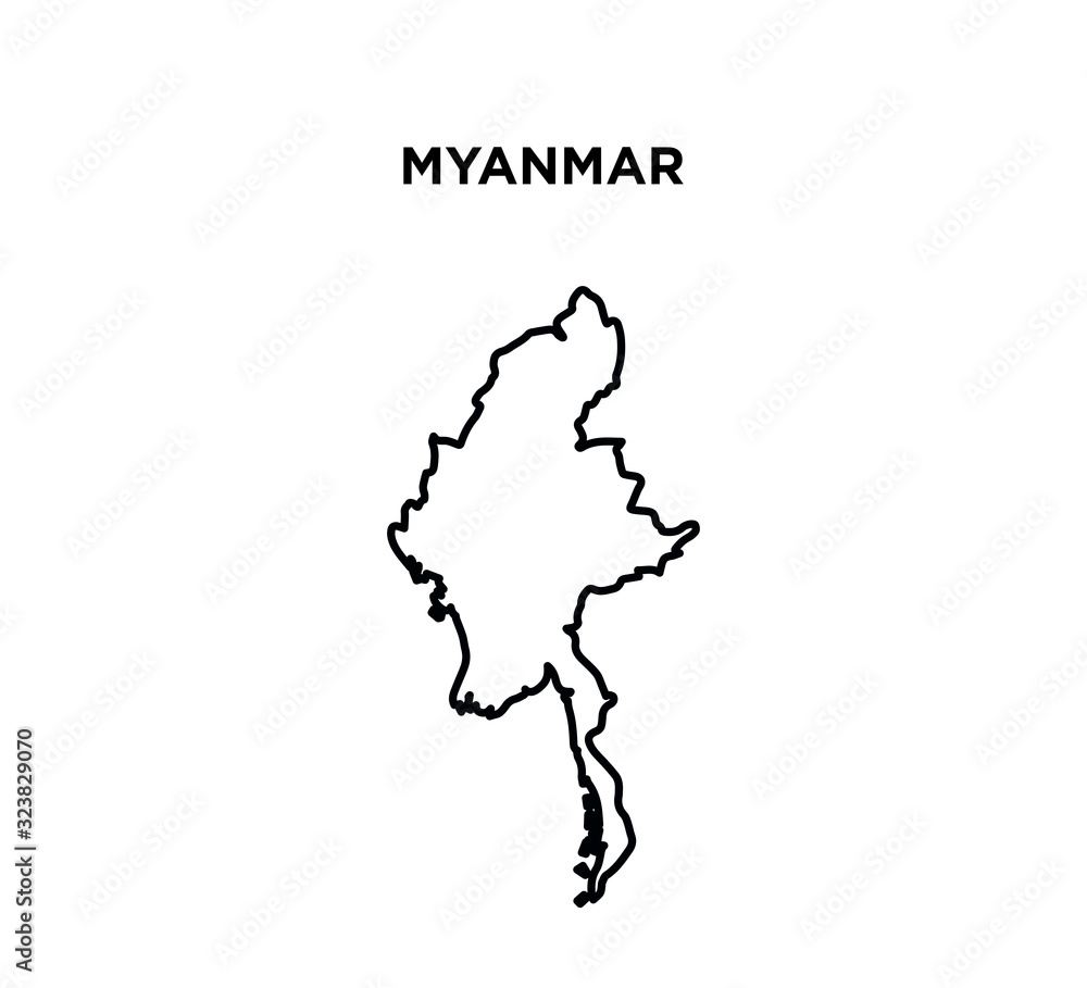 Myanmar map icon vector logo template