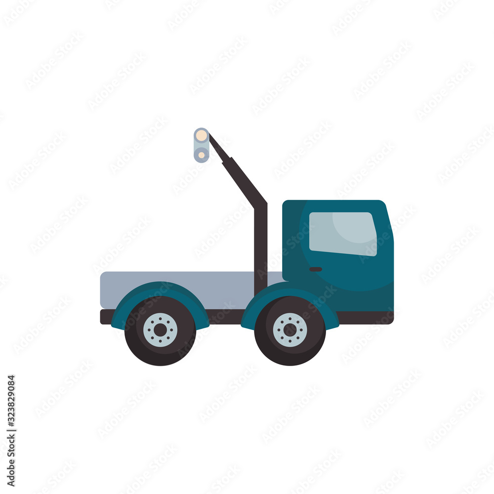 Isolated crane truck flat style icon vector design Isolated crane truck flat style icon vector design