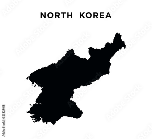 North korea map icon vector logo template