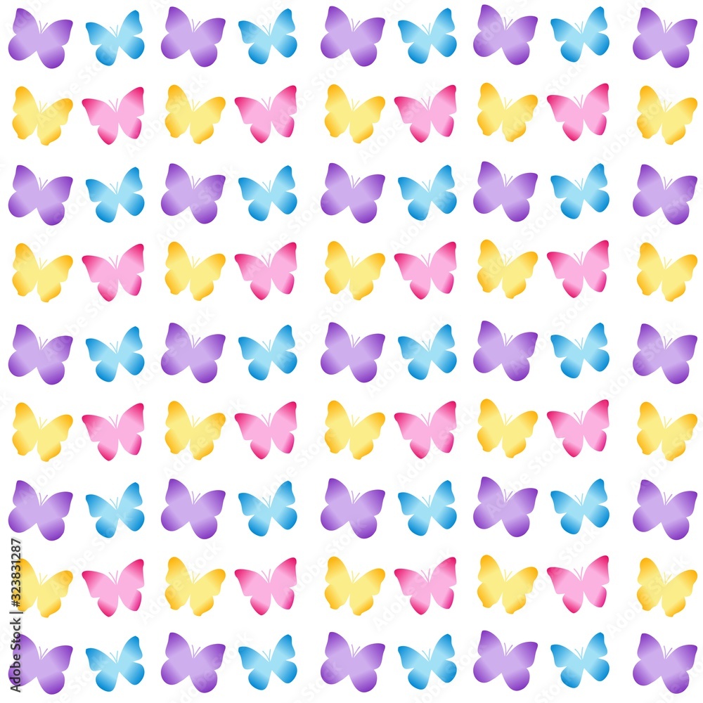 Colorful Seamless Butterfly Pattern , Abstract, Illustrator Pattern Wallpaper 