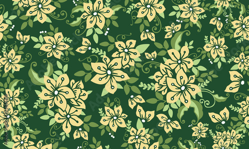 Elegant floral pattern background for spring, with leaf and floral concept.
