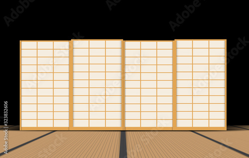 Japanese wall background in studio	