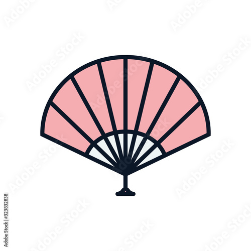 Isolated japanese house line fill icon vector design