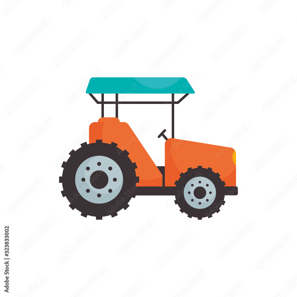 Isolated tractor vehicle flat style icon vector design Isolated tractor vehicle flat style icon vector design