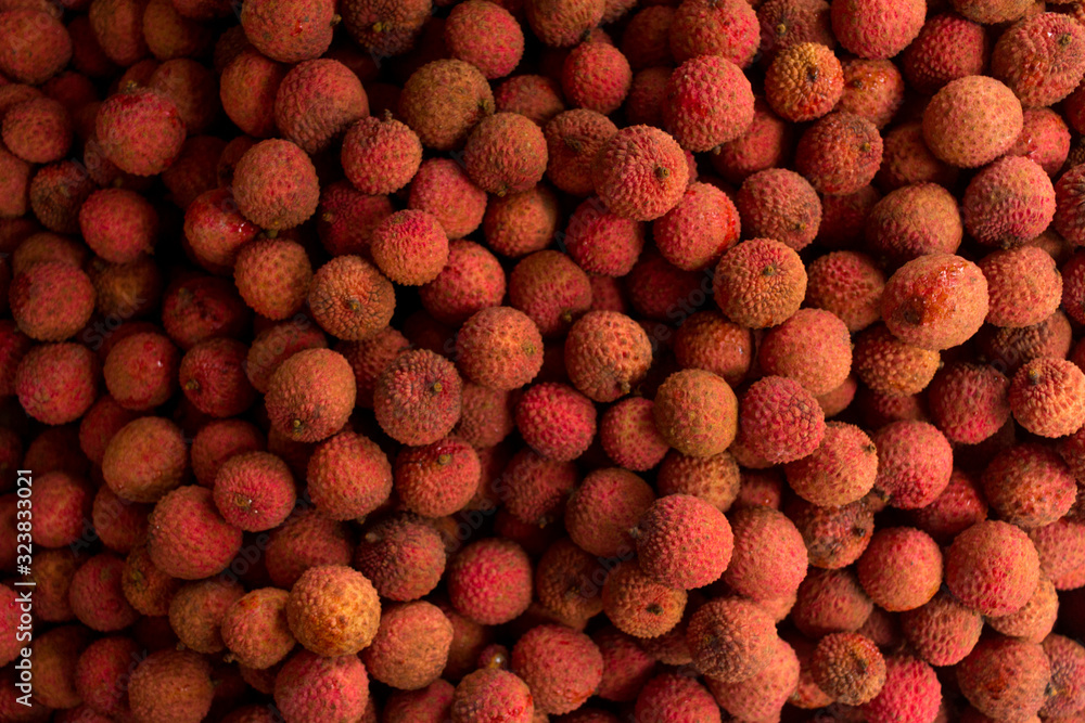 A lot of pieces of lychee close up A lot of pieces of lychee close up