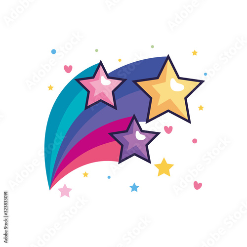cute shooting stars magic icon vector illustration design
