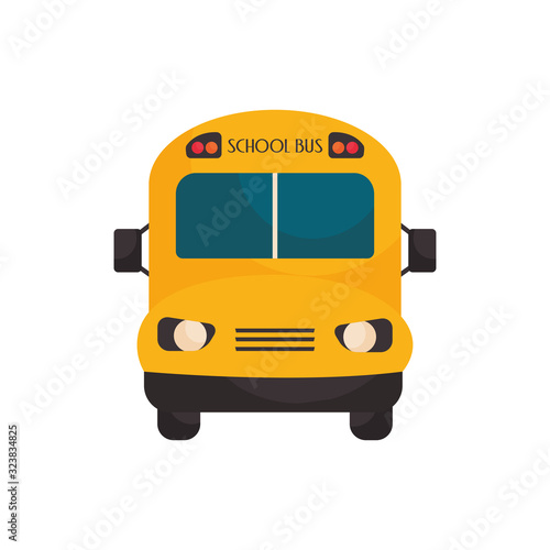 Isolated school bus vehicle flat style icon vector design