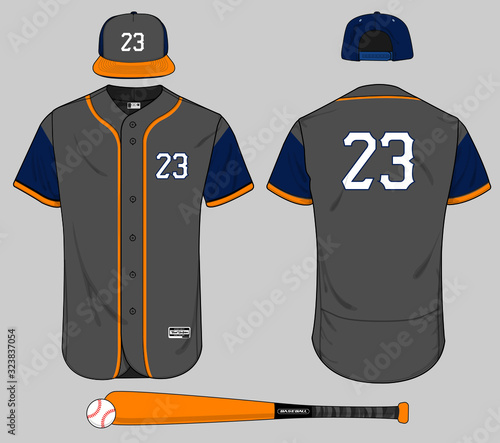 Baseball jersey uniform template mockup vector