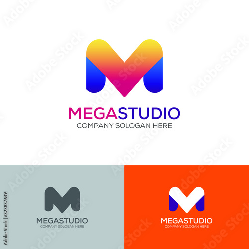 M  logo with modern concept vector illustration