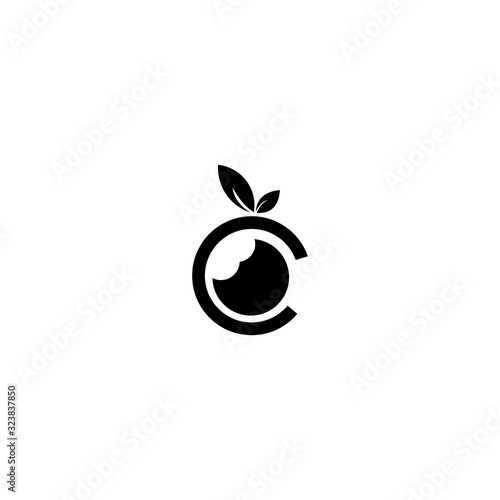 peach icon logo design vector