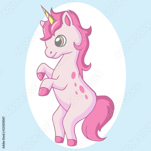 Cute kawaii unicorn pony cartoon © frescostudio