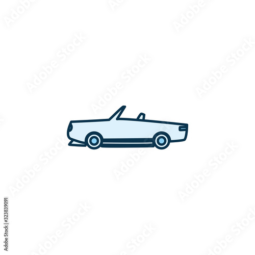 Isolated roadster car vehicle line style icon vector design