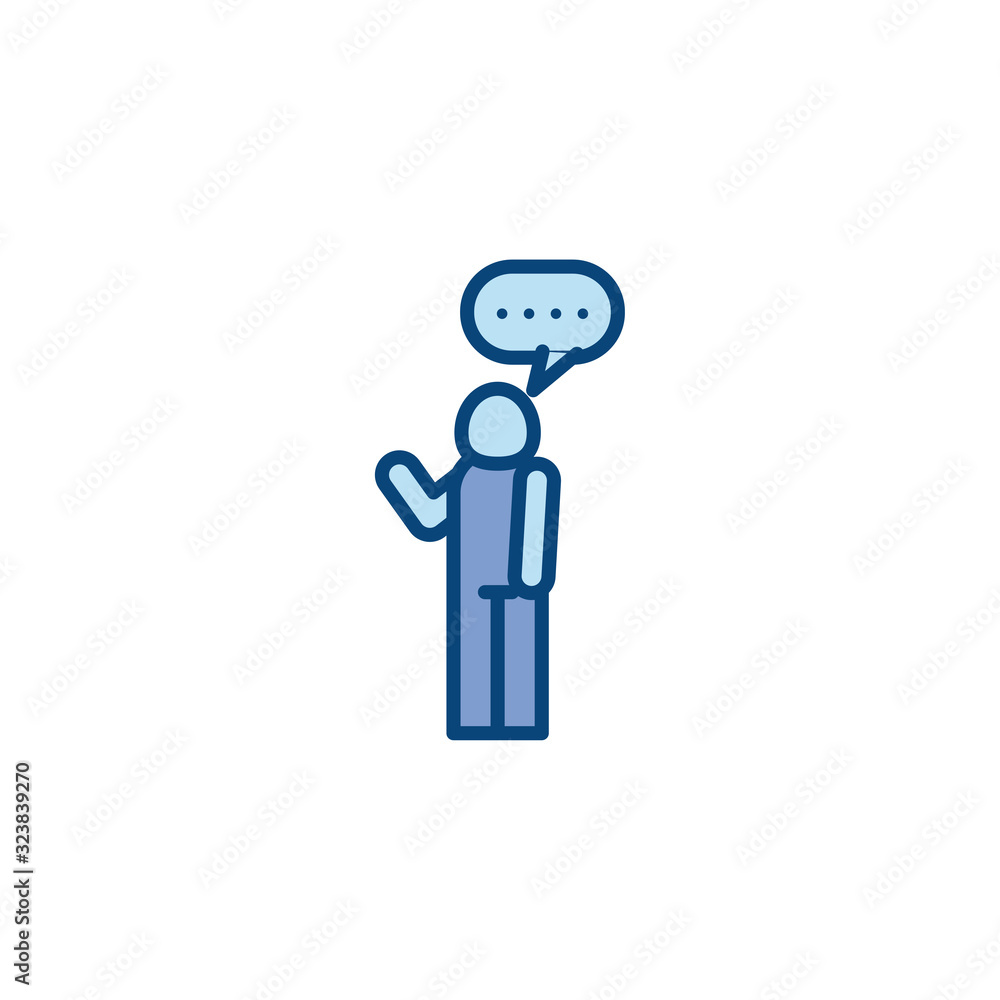 Isolated avatar with bubble line and fill style icon vector design Isolated avatar with bubble line and fill style icon vector design