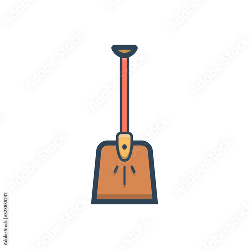 Color illustration icon for spade shovel  © WEBTECHOPS