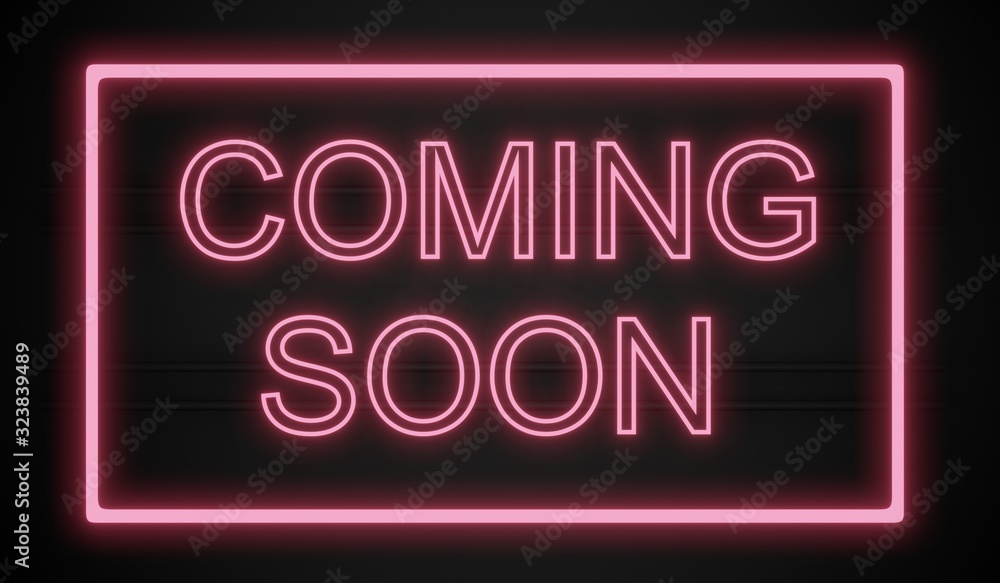 neon sign cooming soon neon sign cooming soon