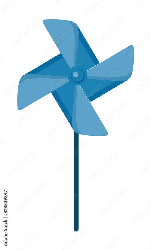 Isolated wind spinner in blue color Isolated wind spinner in blue color