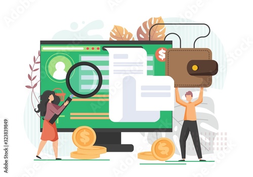 Online banking, vector flat style design illustration