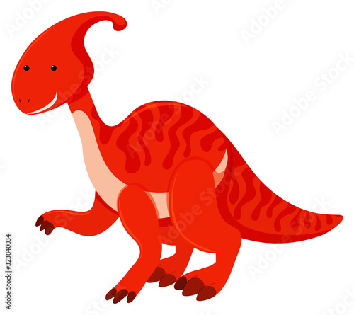 Single picture of parasaurolophus in red
