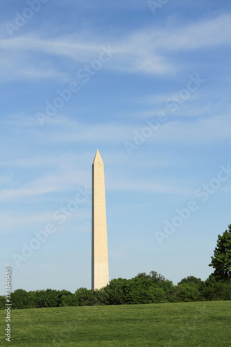 Washington Monument and american flag at Washington DC 