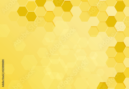 Background design with yellow hexagon patterns