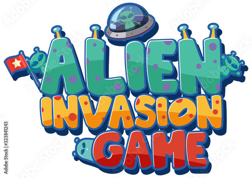 Sticker design with space theme on white background