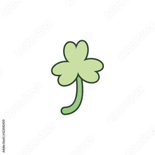 Isolated clover of saint patrcks day line style icon vector design