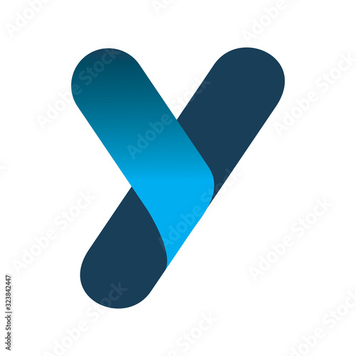 modern blue letter y logo design