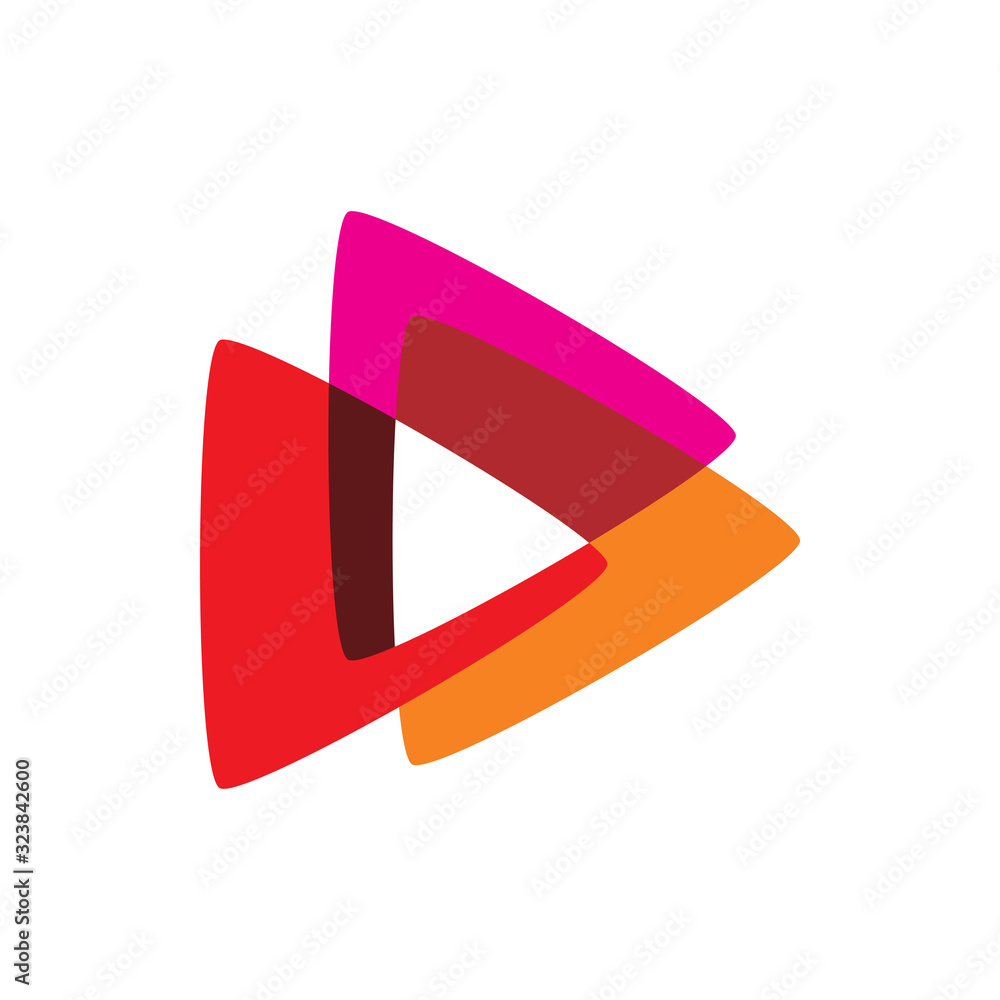 creative color play media triangle logo design creative color play media triangle logo design