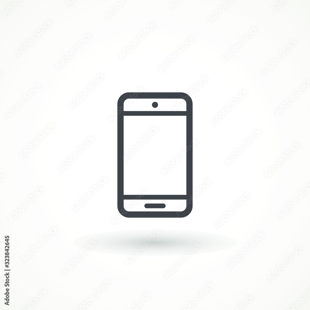 Smartphone line icon. Mobile phone sign isolated on white background symbol, ui. Editable strok cell phone outline icon Smartphone line icon. Mobile phone sign isolated on white background symbol, ui. Editable strok cell phone outline icon