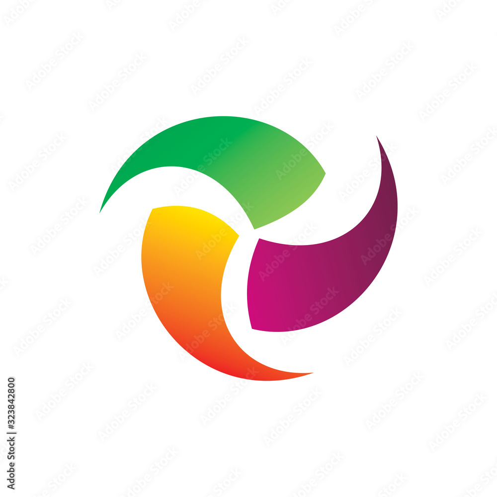 Fototapeta premium creative color spin energy group logo design