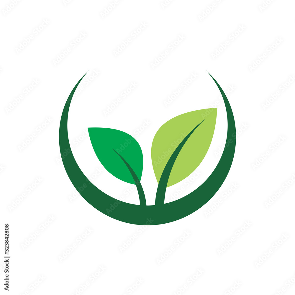 green nature circle leaf color logo design green nature circle leaf color logo design