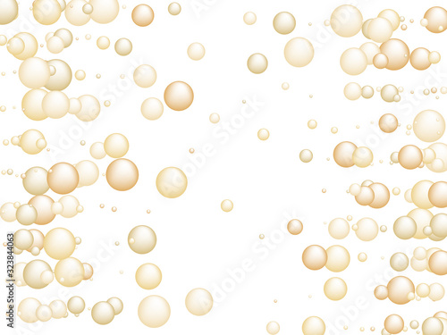 Champagne bubbles vector background illustration.