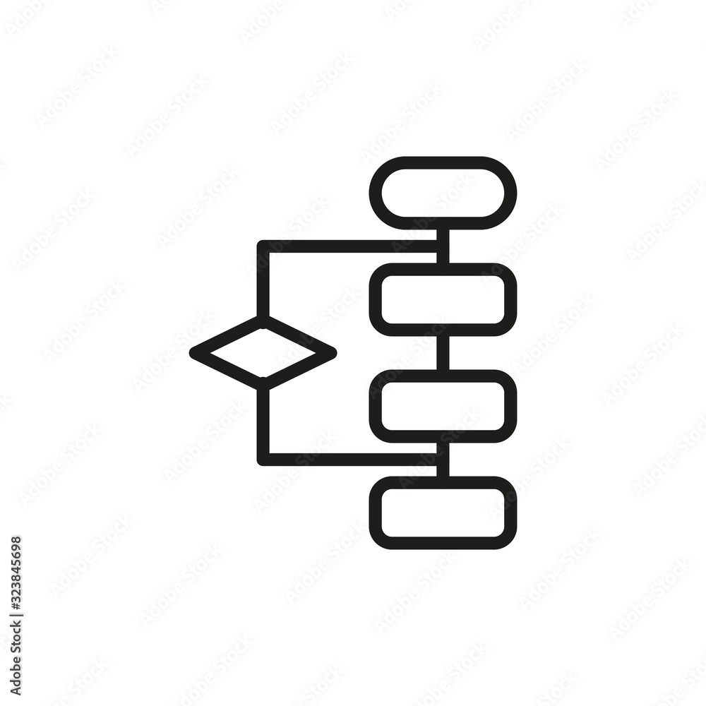 Simple algorithm line icon. Stock Vector | Adobe Stock