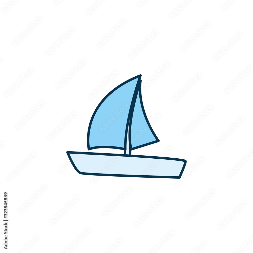 Isolated sailboat line style icon vector design