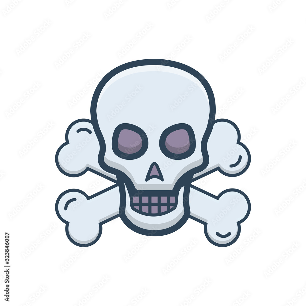 Fototapeta premium Color illustration icon for danger sign
