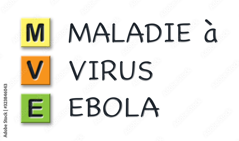 MVE initials in colored 3d cubes with meaning in french language MVE initials in colored 3d cubes with meaning in french language