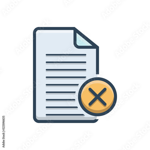 Color illustration icon for cancel agreement 