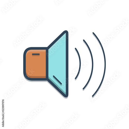 Color illustration icon for volume sound 