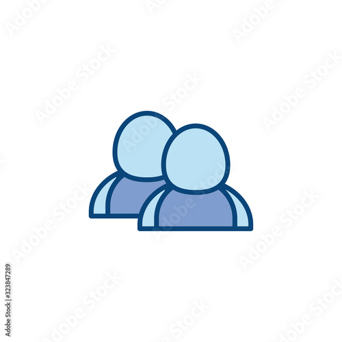 Isolated avatars line and fill style icon vector design