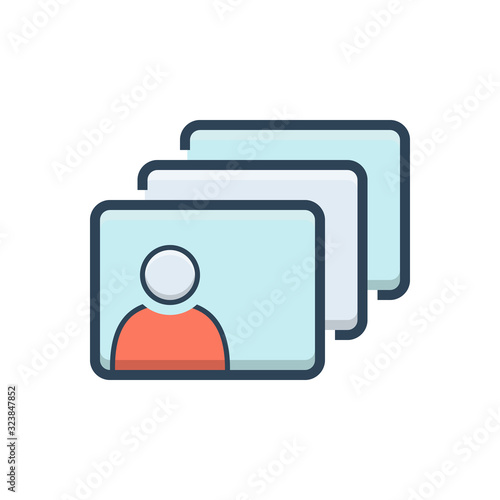 Color illustration icon for public collection portfolio