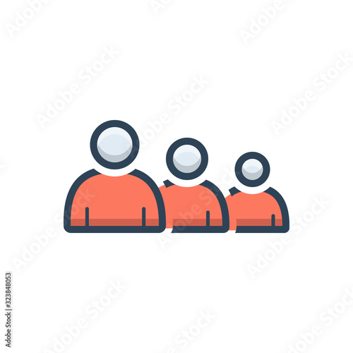 Color illustration icon for follow follower 