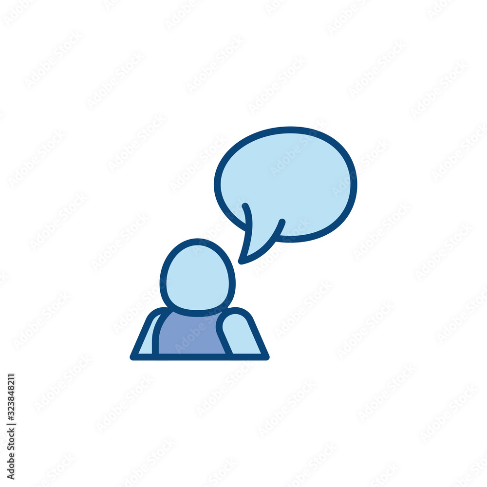 Isolated avatar with bubble line and fill style icon vector design Isolated avatar with bubble line and fill style icon vector design