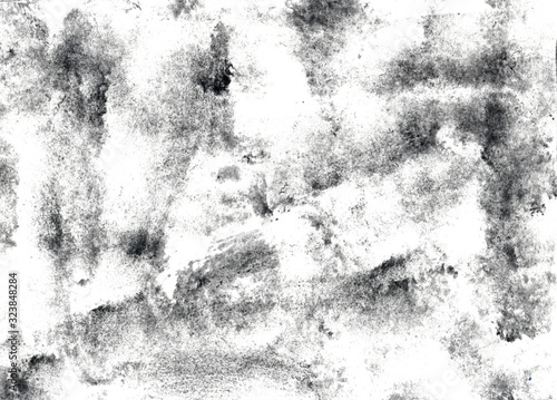 Textural horizontal texture black on white with smudges. Raster stock dirty illustration with grunge effect.