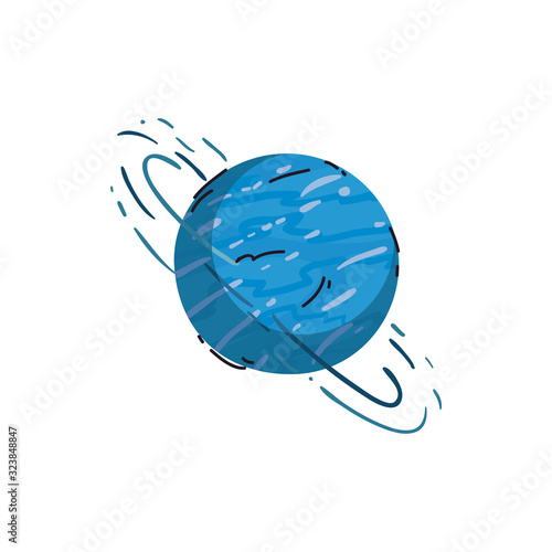 Isolated uranus planet line and fill style icon vector design