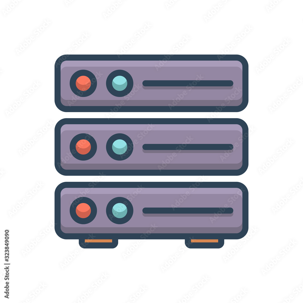 Color illustration icon for server backup 