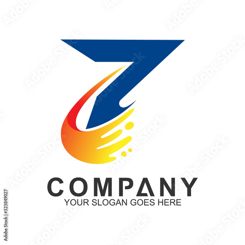 logo of number seven with fast motion shape