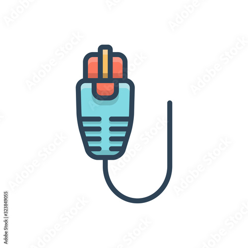 Color illustration icon for lan network wan 
